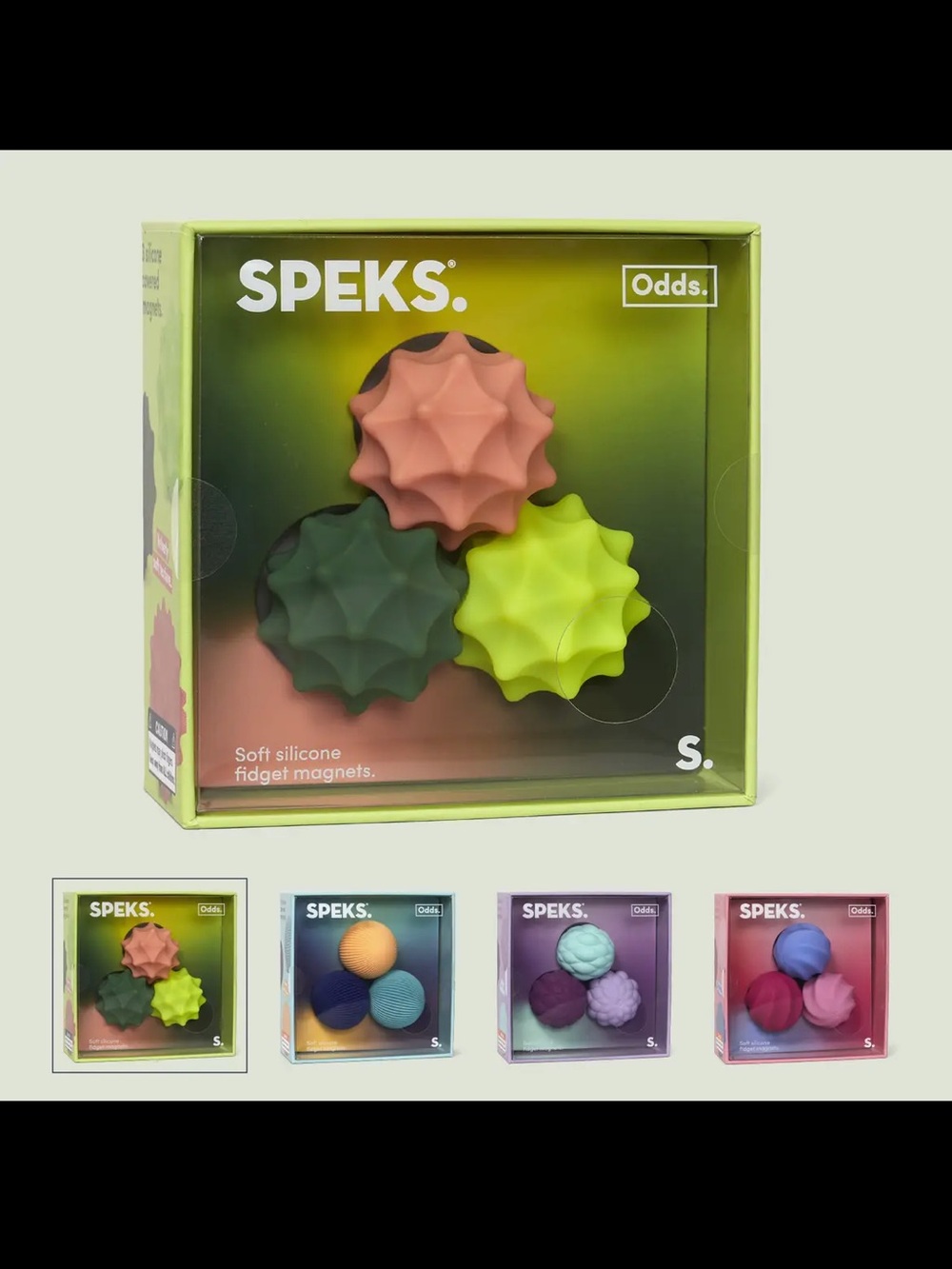 Odds Soft Silicone Fidget Magnets - Green & Pink Set